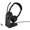 Image de Jabra Evolve2 55, Casque Bluetooth Sans Fil avec Station de Charge, 4 Microphones, Réduction Active du Bruit, Design Léger, 18h Autonomie, Certifié MS Teams, Idéal Bureau & Maison, Noir en occasion ou reconditionné