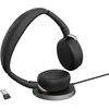 Image de Jabra Evolve2 65 Flex - Casque stéréo avec Bluetooth, Socle de Recharge sans Fil, Technologie antibruit ClearVoice et ANC Hybride - Certifié pour Google Meet et Zoom - Noir en occasion ou reconditionné