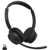 Image de Jabra Evolve3 45 Casque sans Fil Bluetooth stéréo avec Micro, UC, USB-A | Adaptateur Bluetooth USB-A, batterie de 21 h, léger, perche micro relevable, pour les applications de réunion en ligne, noir en occasion ou reconditionné