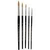 Image de Creotime pinceaux noirs ronds 5 pcs (1-4-8-12-18)
