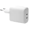 Image de re-charge - Adaptateur secteur - 20 watt - 3 A - PD/PPS - 2 connecteurs de sortie (USB-C) - blanc - Europe