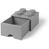 Image de pierre de rangement avec tiroir 4 plots 25 x 17 cm polypropylène gris