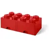 Image de LEGO pierre de rangement avec tiroirs 8 tenons 50 x 18 cm PP rouge