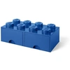 Image de LEGO pierre de rangement avec tiroirs 8 tenons 50 x 18 cm PP bleu