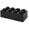 Image de LEGO pierre de rangement avec tiroirs 8 tenons 50 x 18 cm PP noir