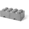 Image de pierre de rangement avec tiroirs 8 tenons 50 x 18 cm PP gris clair