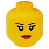 Image de LEGO boîte de rangement tête Fille petite 16 x 18,5 cm polypropylène jaune