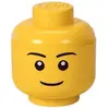 Image de LEGO boîte de rangement tête de garçon petit 16 x 18,5 cm polypropylène jaune