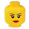 Image de 40321725 Tête de Rangement Fille, Plastique, Jaune, 24 x 24 x 27 cm