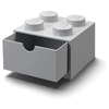 Image de tiroir de bureau 4 montants 15,8 x 11,3 cm en polypropylène gris clair