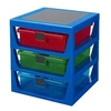 Image de LEGO étagère de rangement 3 tiroirs 37,5 x 34,5 cm polypropylène/ABS bleu