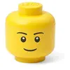 Image de boîte de rangement tête de garçon mini 10 x 11 cm polypropylène jaune