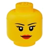 Image de boîte de rangement tête de fille mini 10 x 11 cm polypropylène jaune