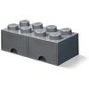 Image de pierre de rangement avec tiroirs 8 tenons 50 x 18 cm PP gris
