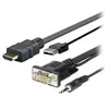 Image de Pro - Câble HDMI - HDMI mâle pour USB, HD-15 (VGA), mini-phone stereo 3.5 mm mâle - 2 m