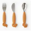 Image de Ménagère enfant 3 pièces, 14,5*9,8*1,5 cm, en silicone