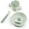 Image de Set vaisselle premier repas ventouse bébé Done by Deer Happy clouds Vert TU 1596513