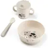 Image de Set vaisselle coffret premier repas ventouse bébé Done by Deer Tiny farm Beige TU 1556309