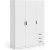Image de Armoire VEGA - Décor Blanc mat - 3 portes + 3 tiroirs - L 147 x P 49,6 x H 200,4 cm -