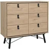 Image de Commode RY 6 Tiroirs Décor Chene L101 8 P40 1 H94 8 cm