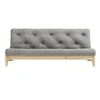 Image de Banquette ajustable FRESH en pin massif naturel avec matelas futon gris 140x200 - FRESH