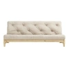 Image de Banquette ajustable FRESH en pin massif naturel avec matelas futon beige 140x200