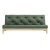 Image de Banquette ajustable FRESH en pin massif naturel avec matelas futon kaki 140x200 - FRESH