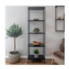 Image de Etagère à 5 étages aspect chêne avec cadre noir 51 x 36 x 170 cm