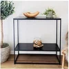 Image de Console double plateau 80x36x80 cm noir - IMALA