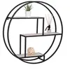 Image de Etagère design ronde 64x12x62 cm naturel et noir