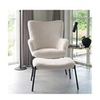 Image de Fauteuil 79x70x98 cm en tissu effet peau d'agneau blanc - JOFFRY