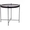 Image de Table basse ronde 48x48 cm en verre et acier noir