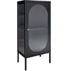 Image de Vitrine noire avec porte en verre ondulé 50 x 35 x 110 cm