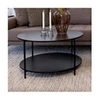 Image de Table basse ronde 80x45 cm en métal noir - VITEA