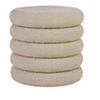 Image de Tabouret rond 44x44x44 cm en tissu bouclette beige
