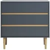 Image de Commode 3 tiroirs en bois gris foncé 80 x 40 x 80 cm