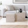Image de Lot de 2 tables basses carrées 40 et 50 cm effet marbre beige