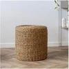 Image de Pouf rond 40x40 cm en fils de jute tissés naturel