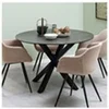 Image de Table à manger ronde 119x119x75,5 cm en céramique noire - BUGGIO