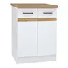 Image de Meuble bas de cuisine 60 cm 2 Portes Plan de travail Blanc brillant
