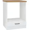 Image de JUNONA Meuble bas four 60 cm - Plan de travail - Blanc brillant