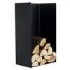 Image de Porte-bûches en acier noir 80 cm Kielce