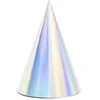 Image de 6 chapeaux fête carton cône 17.5cm iridesent - partydeco czap6-017