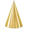 Image de 6 chapeaux de fête cône carton 16cm or brillant - czap6-019m