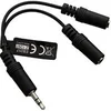 Image de - splitter y câble mini-jack mâle mini-jack x 2 femelles stéréo jack 3,5 mm 0.15m noir