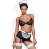 Image de Obsessive Ensemble servante porte-jarretelles noir en dentelle L/XL
