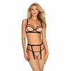Image de Obsessive Ensemble Soutien-gorge corbeille, String et Porte-jarretelles Obsessive nude L/XL