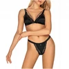 Image de Obsessive Ensemble 2 pièces - Soutien-gorge plongeant et string - Noir Obsessive L/XL