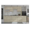 Image de LASSEN Cuisine complète 300 cm avec demi-colonne four et hotte - chêne sonoma