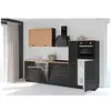 Image de Cuisine complete - Décor noir - L 280 x P 60 x H 214 cm - Plan de travail inclus